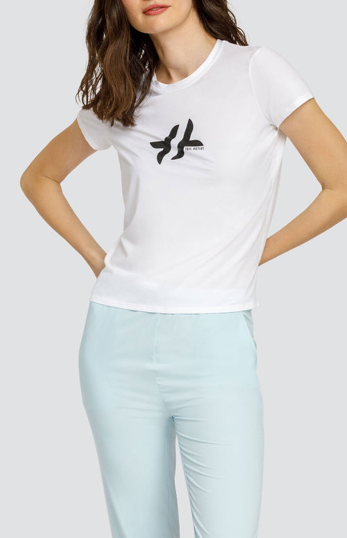 Bijou Top - Chalk White with Logo - FINAL SALE