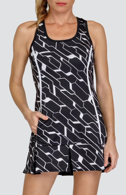 Kalindi 32" Dress - Cascade Geo Onyx - FINAL SALE