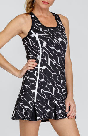Kalindi 32" Dress - Cascade Geo Onyx - FINAL SALE